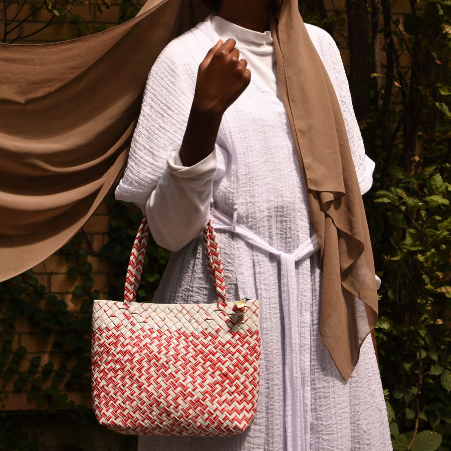 Limited Edition - Silver Woven Mini Shoulder Bag - Mother Erth