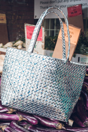 Limited Edition - Silver Woven Tote - Mother Erth
