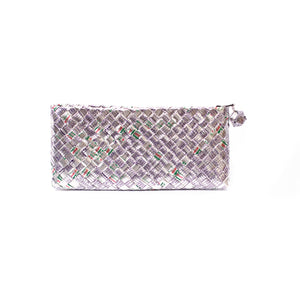 Limited Edition - Silver Woven Bar Clutch - Mother Erth